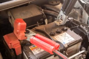Jump start a car battery